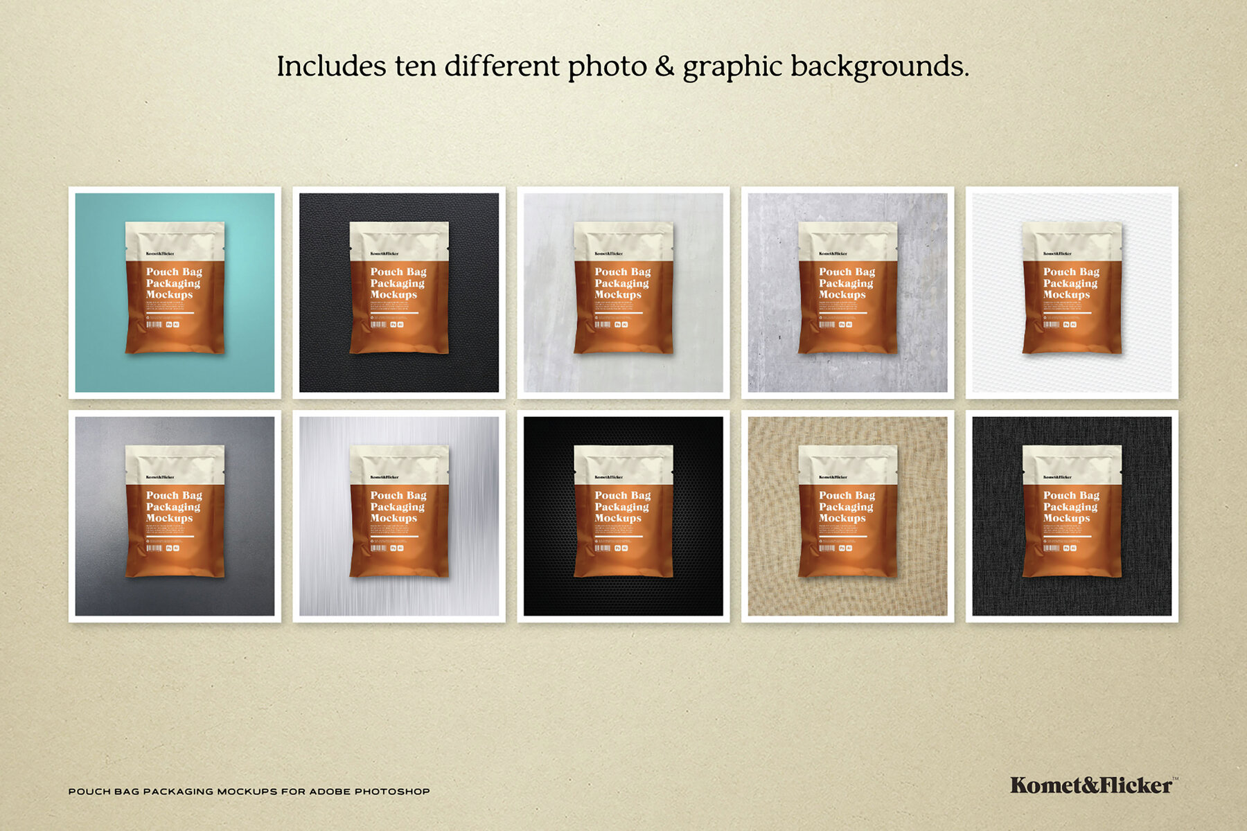 Pouch Bag Packaging Mockups for Photoshop 11