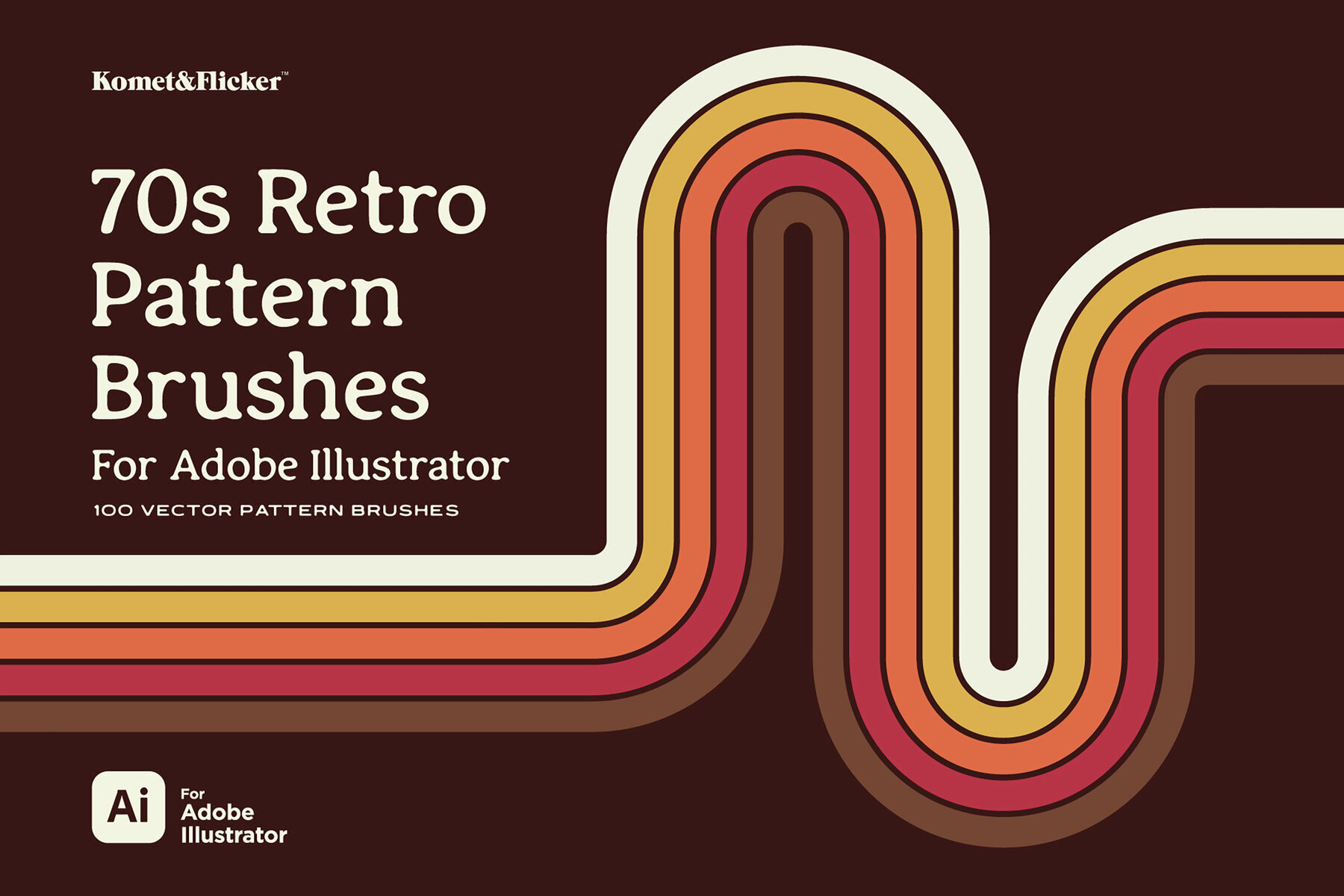 70s Retro Pattern Brushes for Adobe Illustrator 1