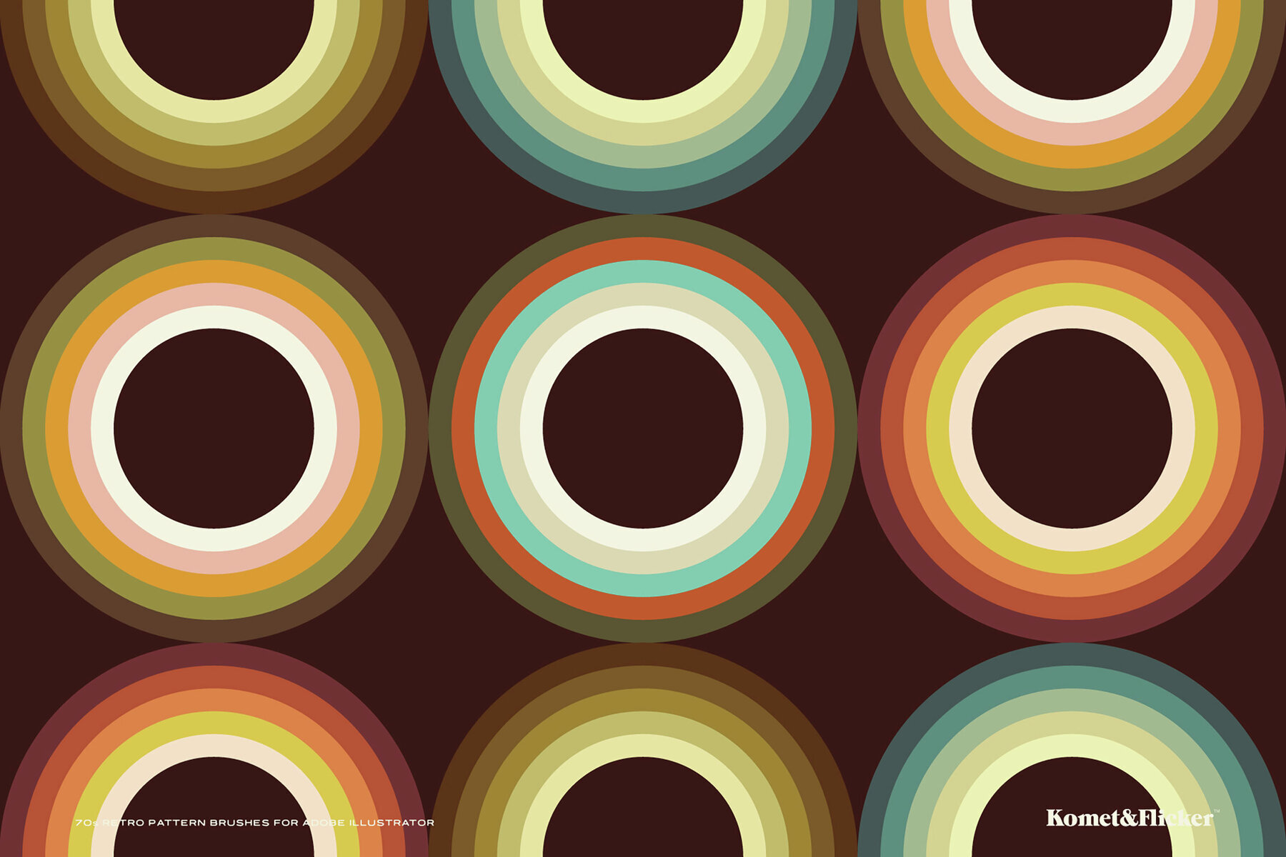70s Retro Pattern Brushes for Adobe Illustrator 2