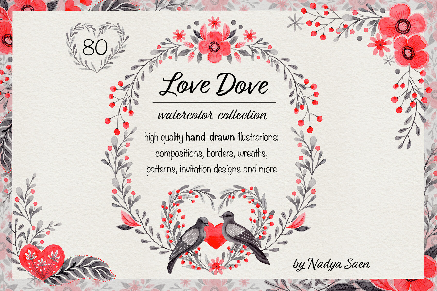 Love Dove Watercolor Wedding Collection 1