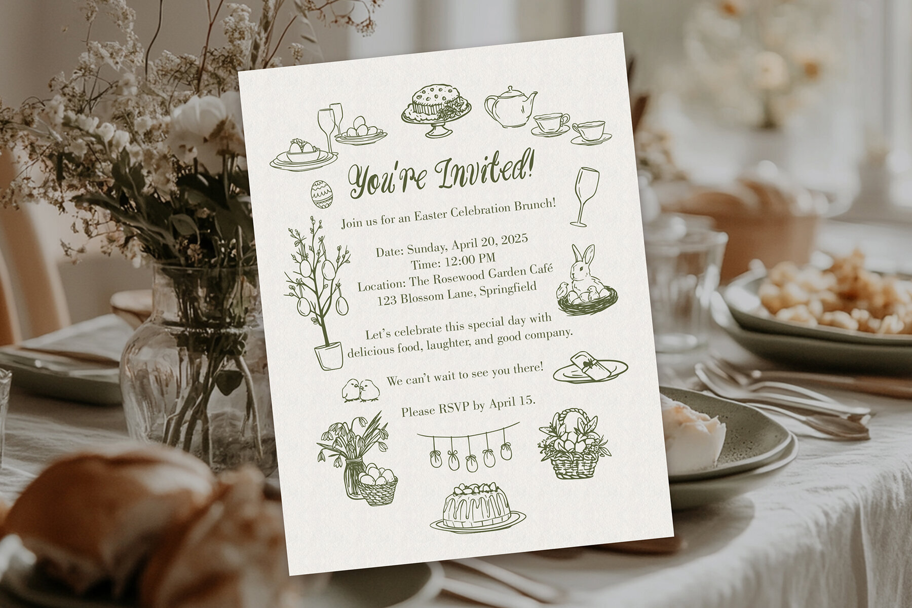 Hello Easter   Hand Drawn Line Art Easter Collection 2