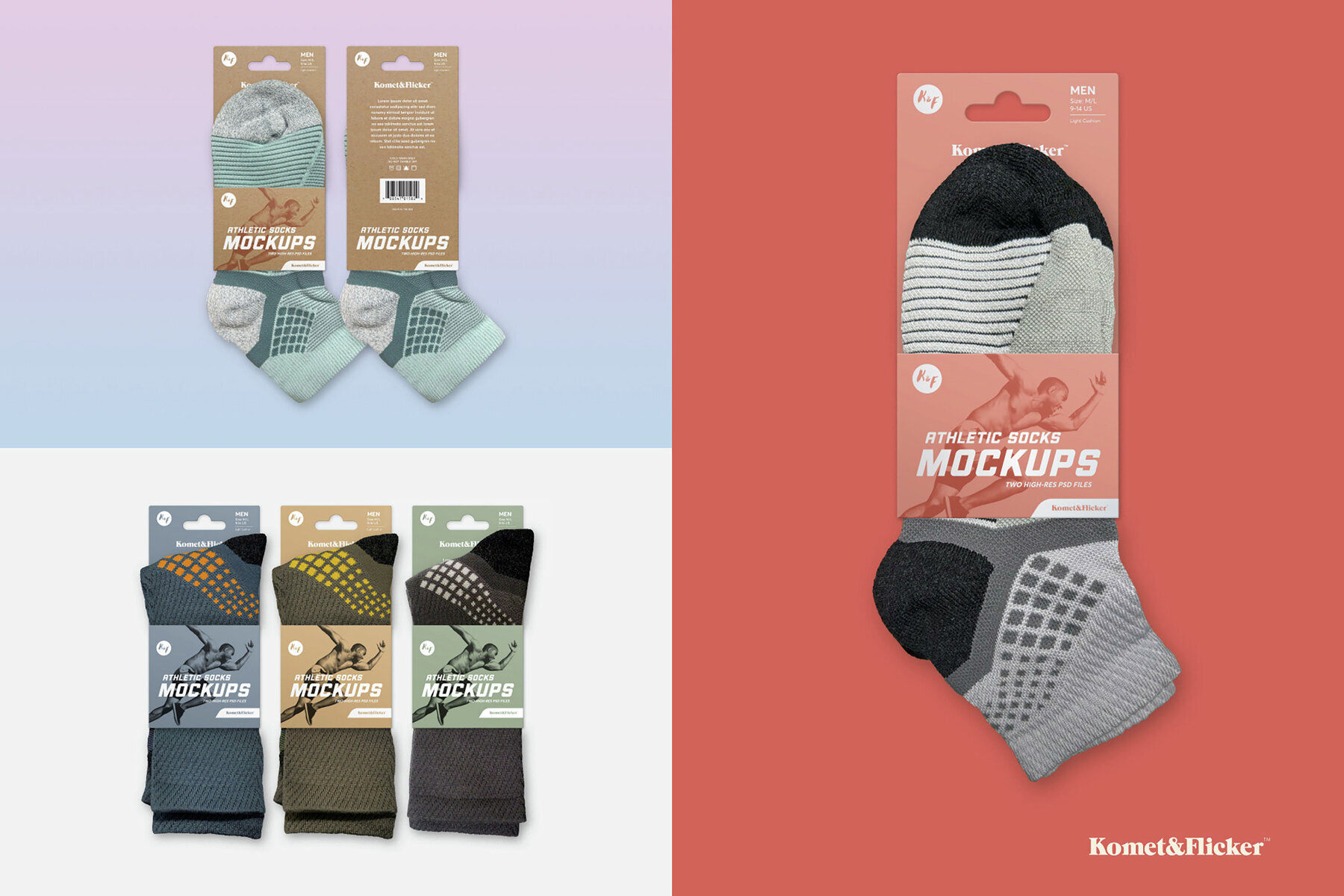 Athletic Socks Packaging Mockups for Photoshop 3