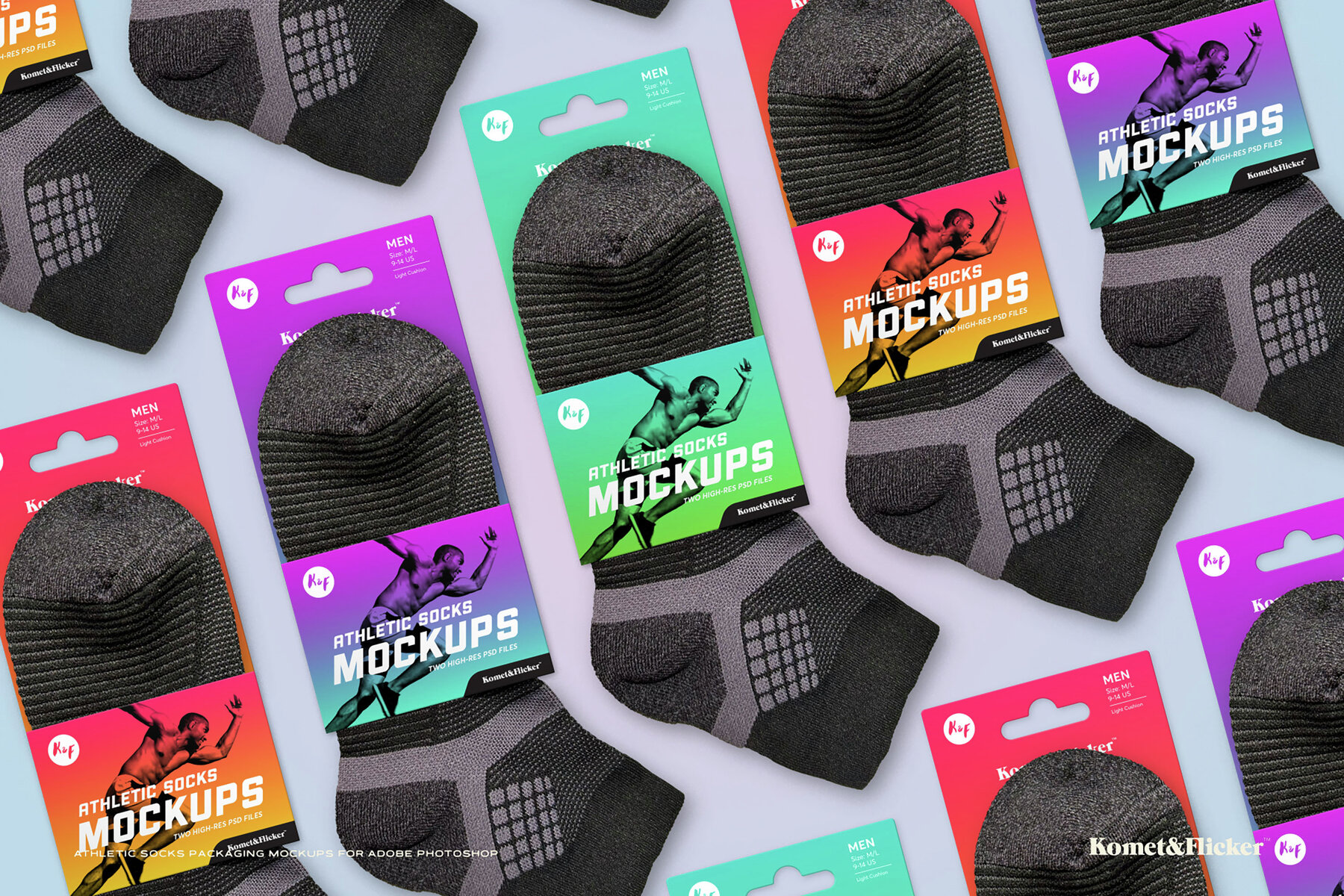 Athletic Socks Packaging Mockups for Photoshop 6