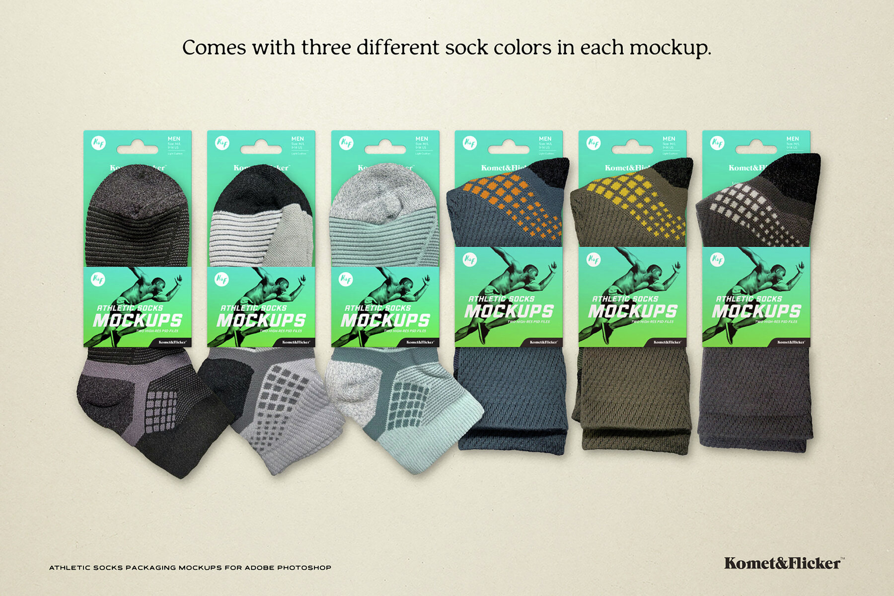 Athletic Socks Packaging Mockups for Photoshop 7
