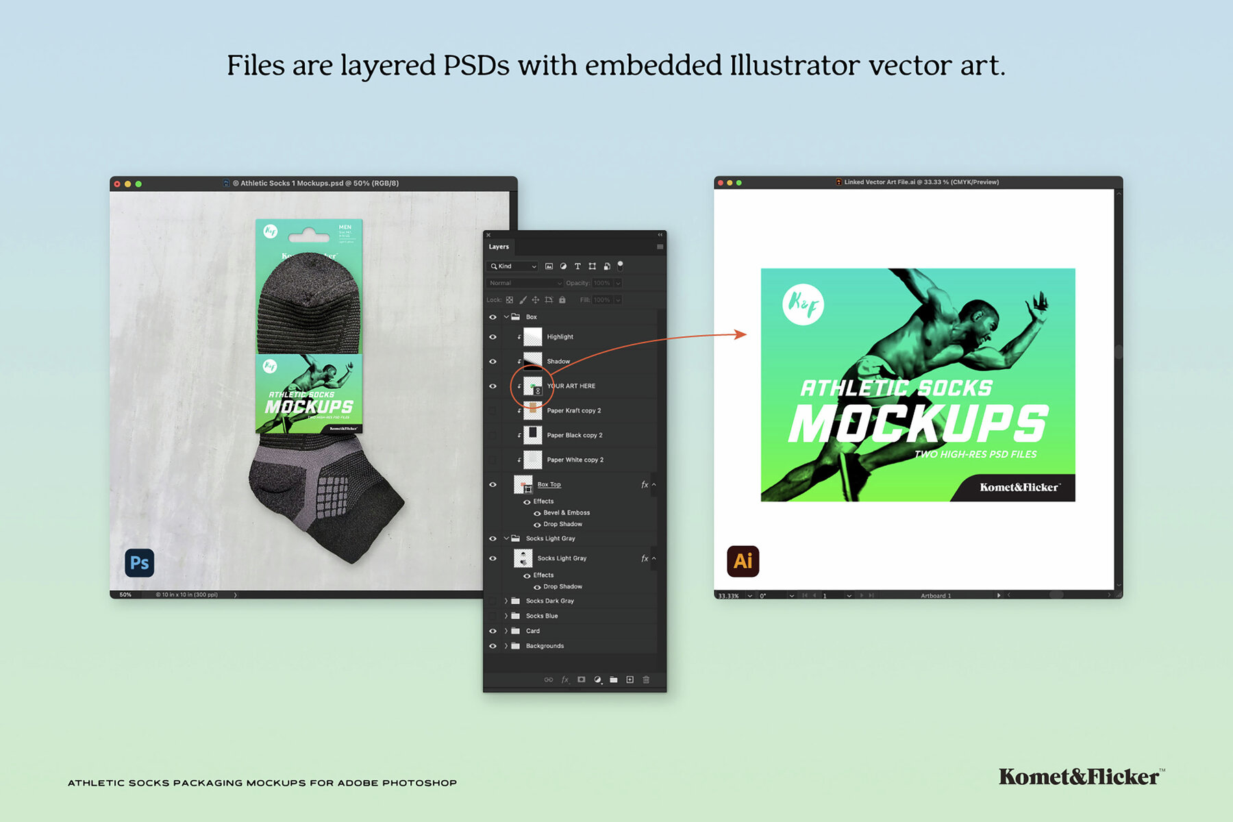 Athletic Socks Packaging Mockups for Photoshop 8