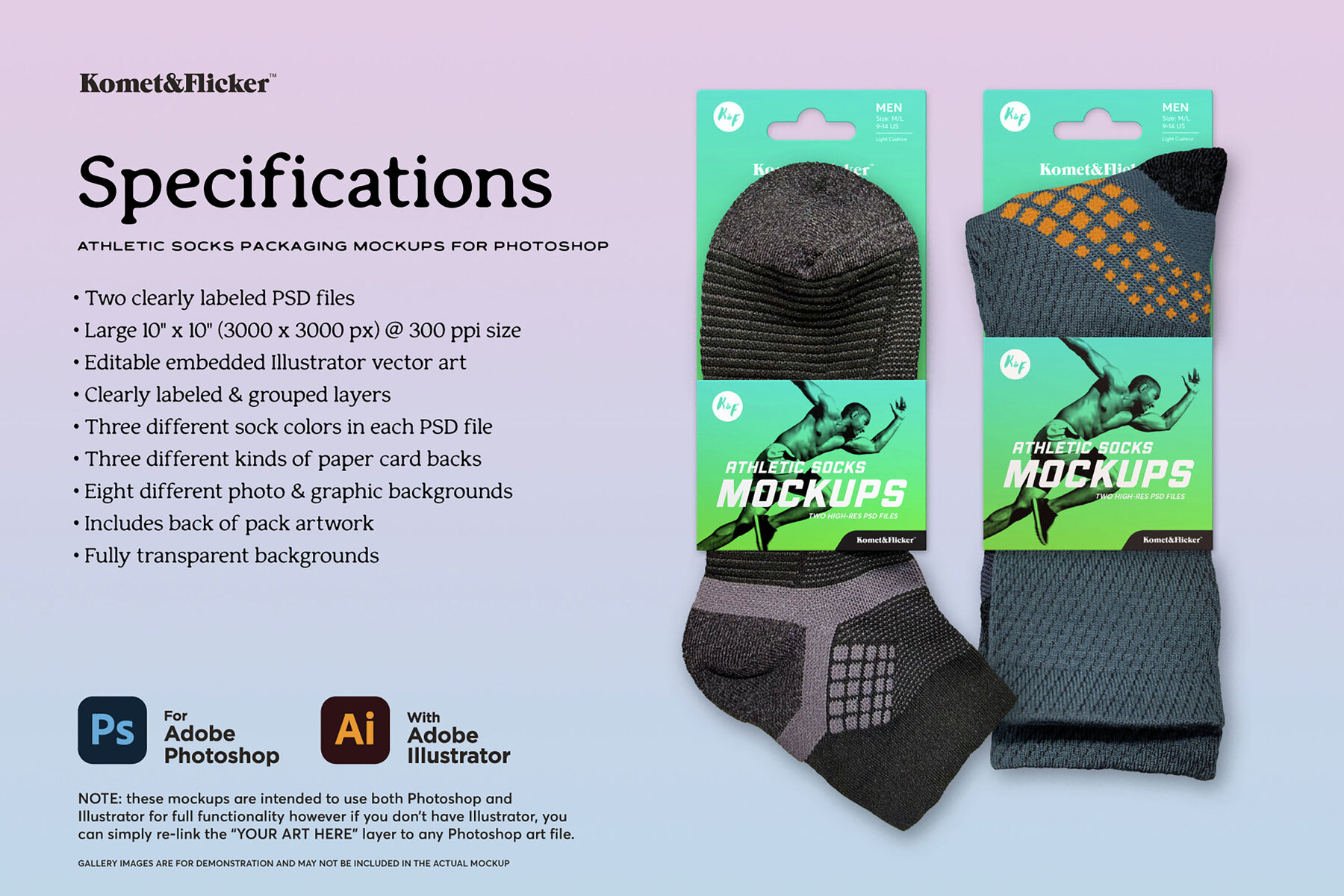 Athletic Socks Packaging Mockups for Photoshop 9