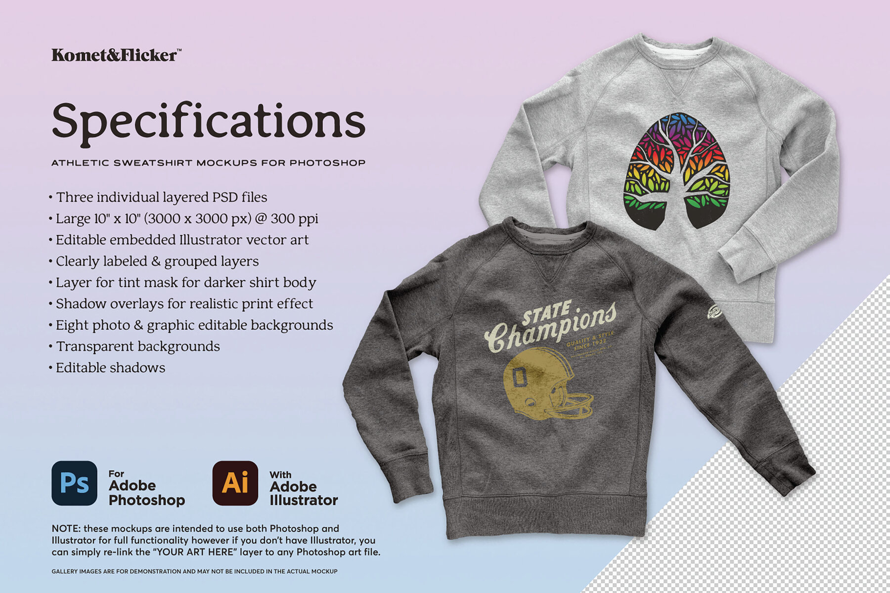 Athletic Sweatshirt Mockups for Photoshop 7