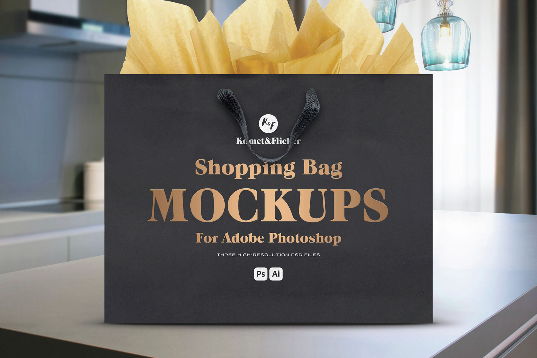 Black Shopping Bag Mockup for Photoshop 1