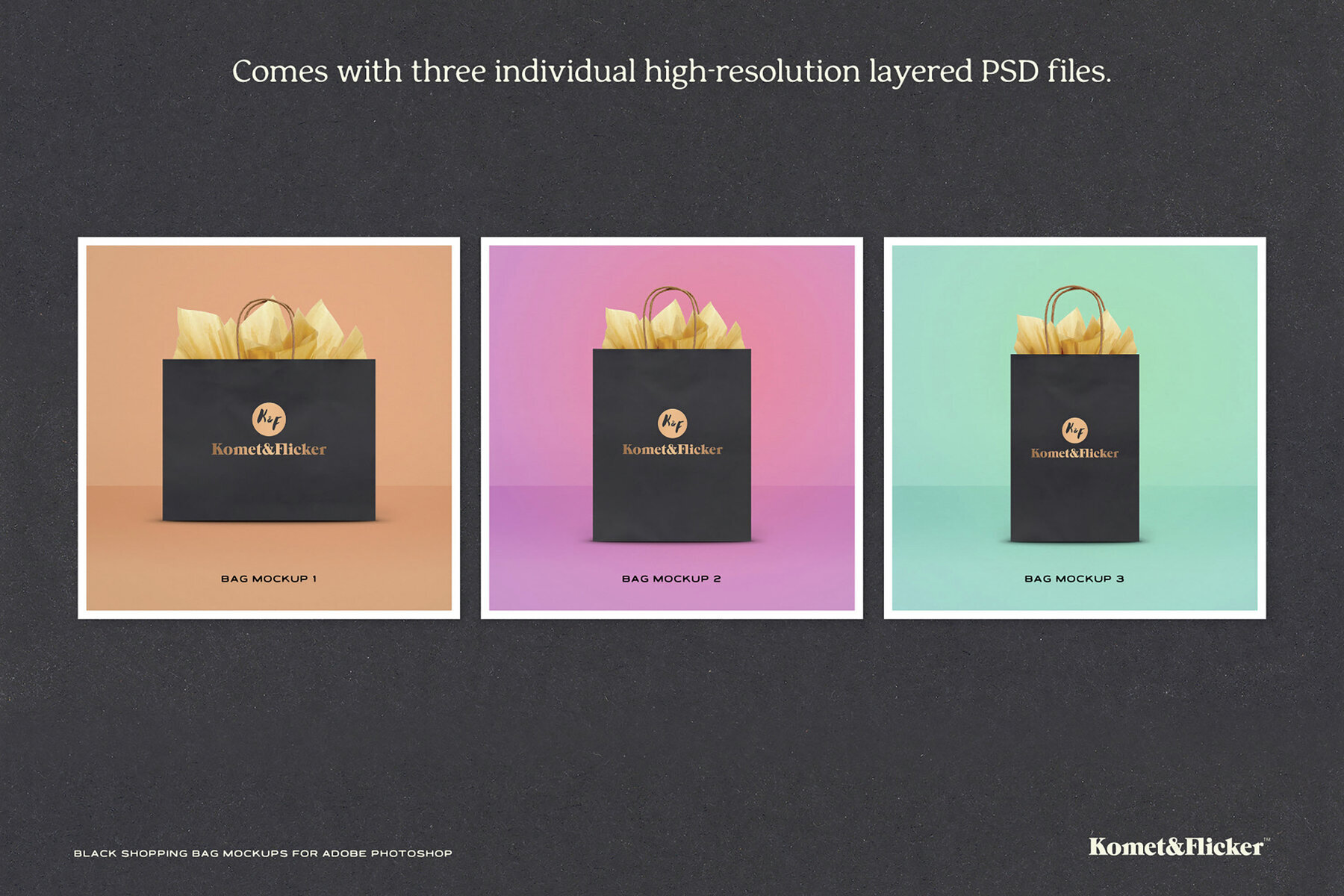 Black Shopping Bag Mockup for Photoshop 2