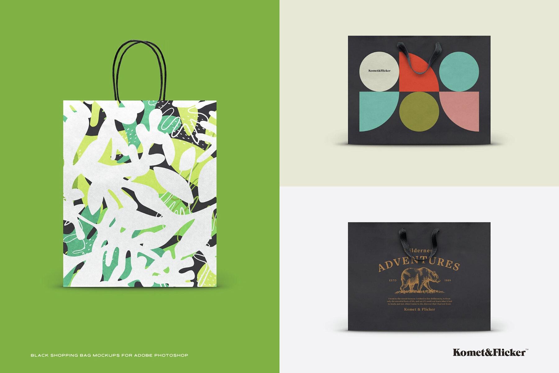 Black Shopping Bag Mockup for Photoshop 3