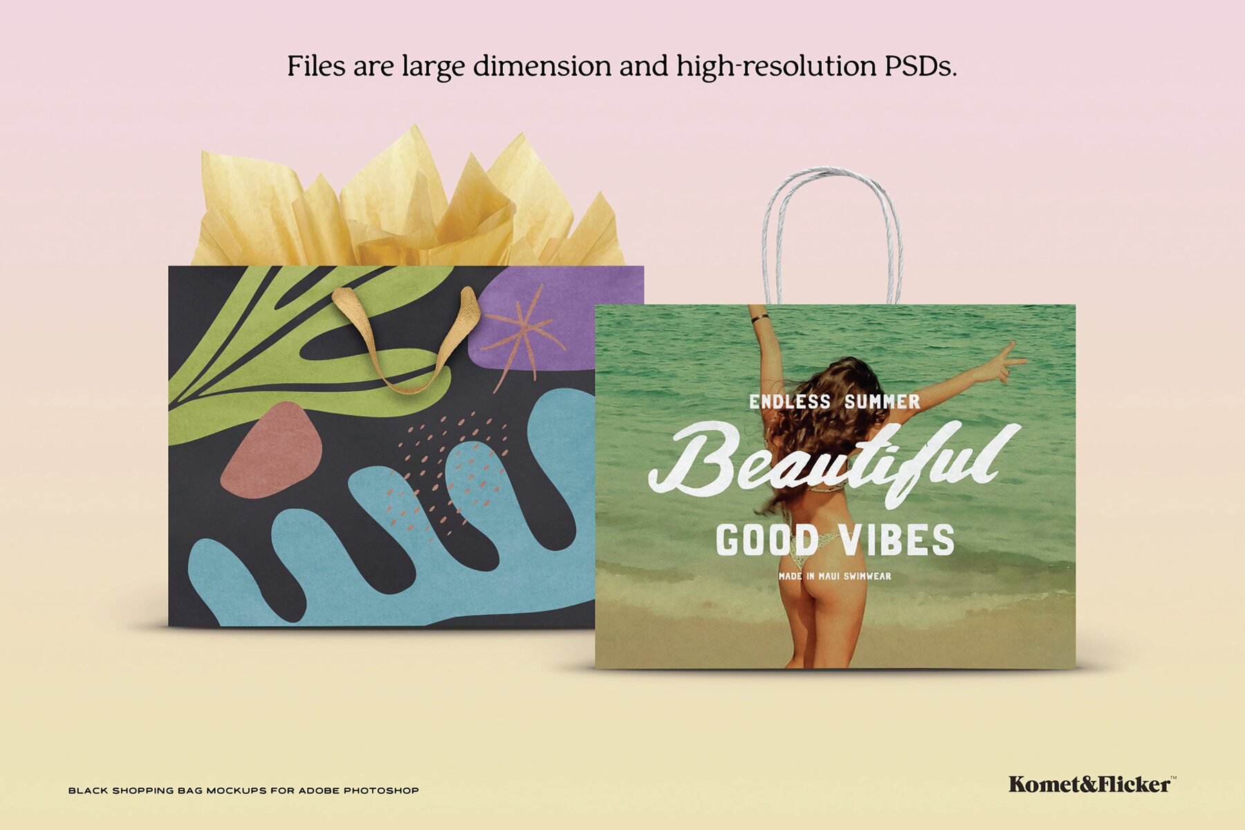 Black Shopping Bag Mockup for Photoshop 6