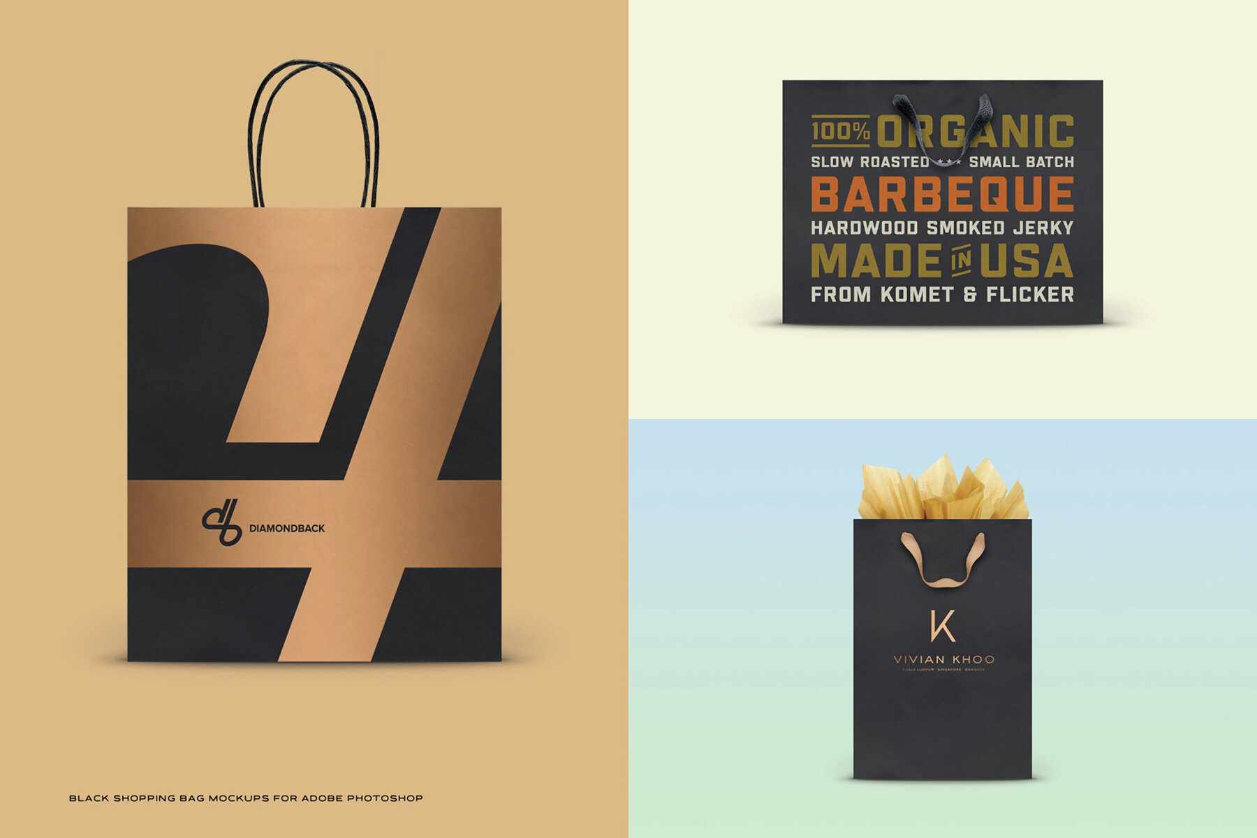 Black Shopping Bag Mockup for Photoshop 7