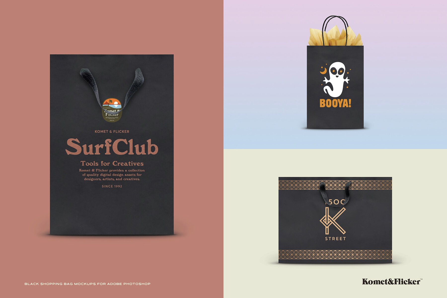 Black Shopping Bag Mockup for Photoshop 8