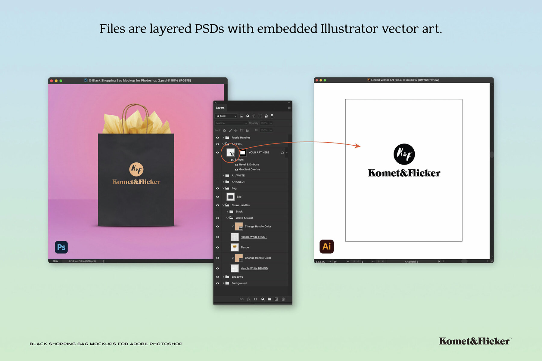 Black Shopping Bag Mockup for Photoshop 9