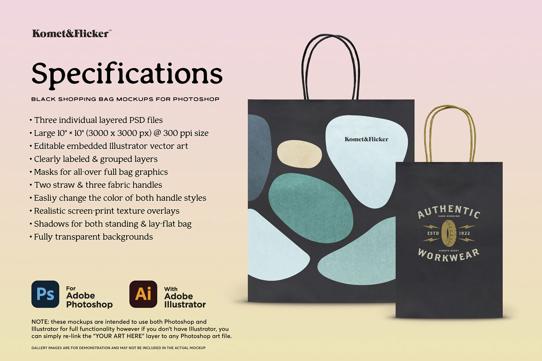 Black Shopping Bag Mockup for Photoshop 10