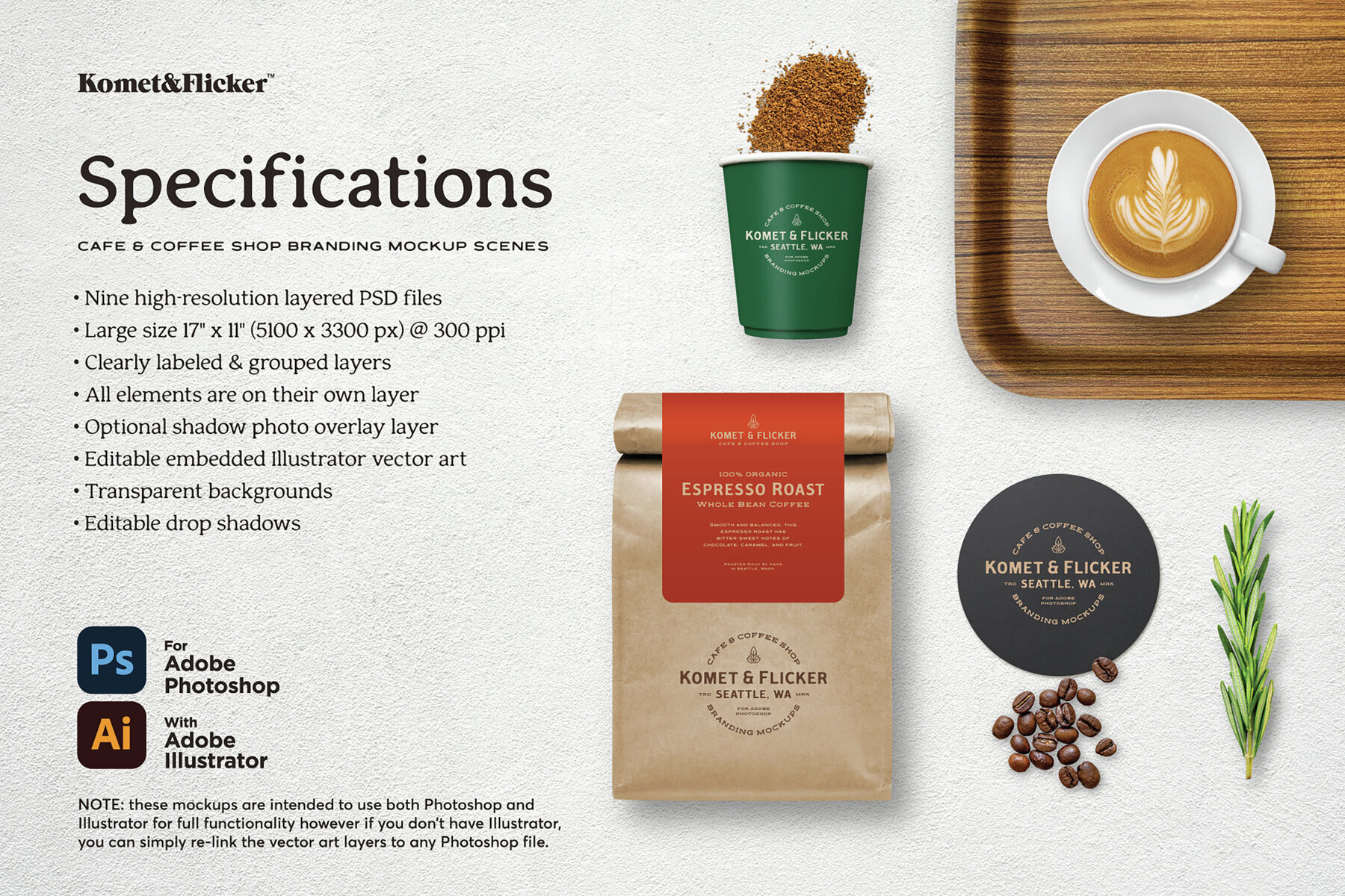 Cafe and Coffee Shop Mockup Scenes for Adobe Photoshop 2