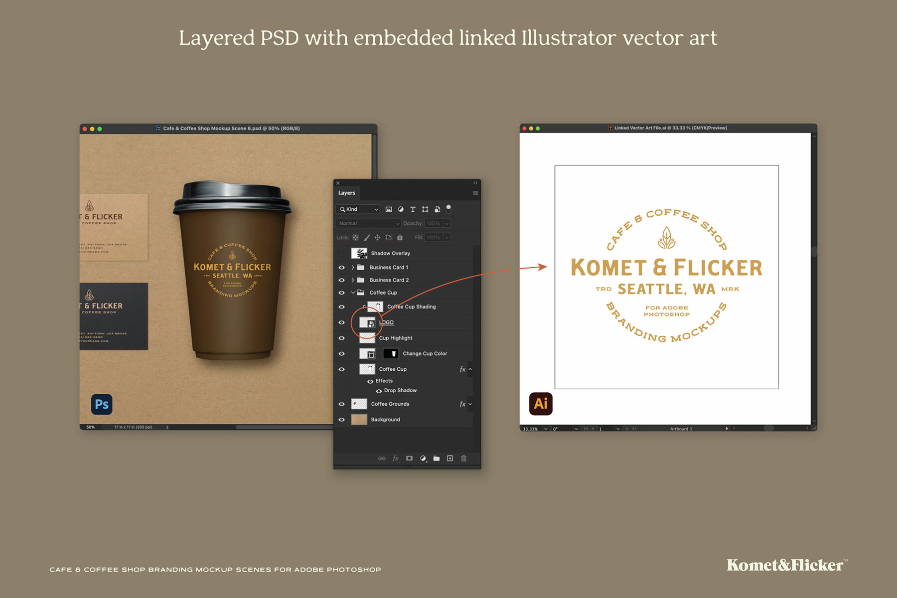 Cafe and Coffee Shop Mockup Scenes for Adobe Photoshop 10