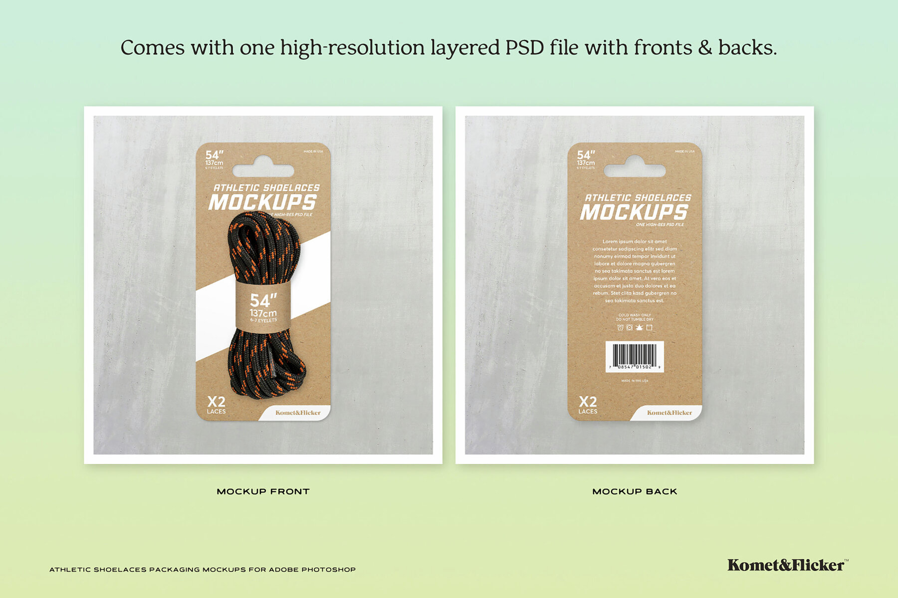 Athletic Shoelaces Packaging Mockups for Photoshop 2