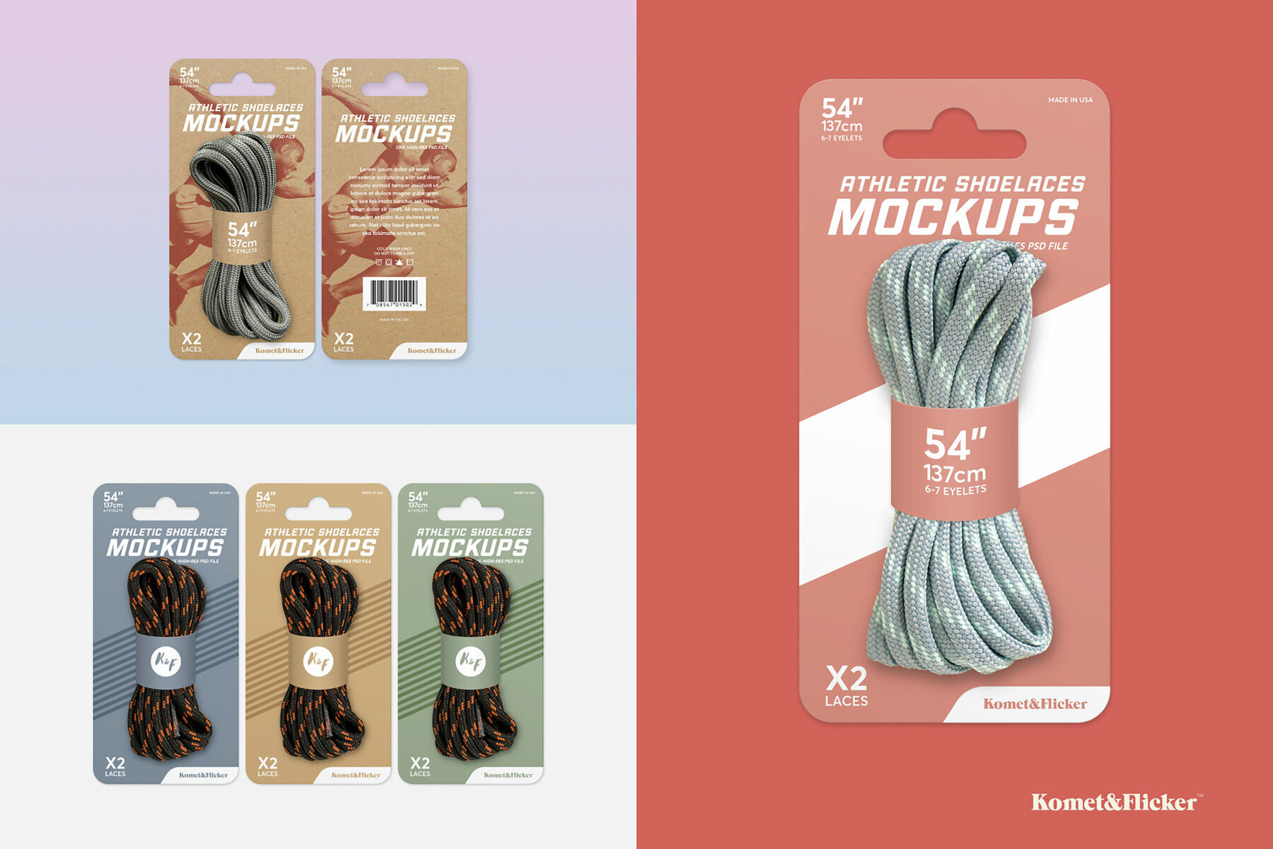 Athletic Shoelaces Packaging Mockups for Photoshop 3