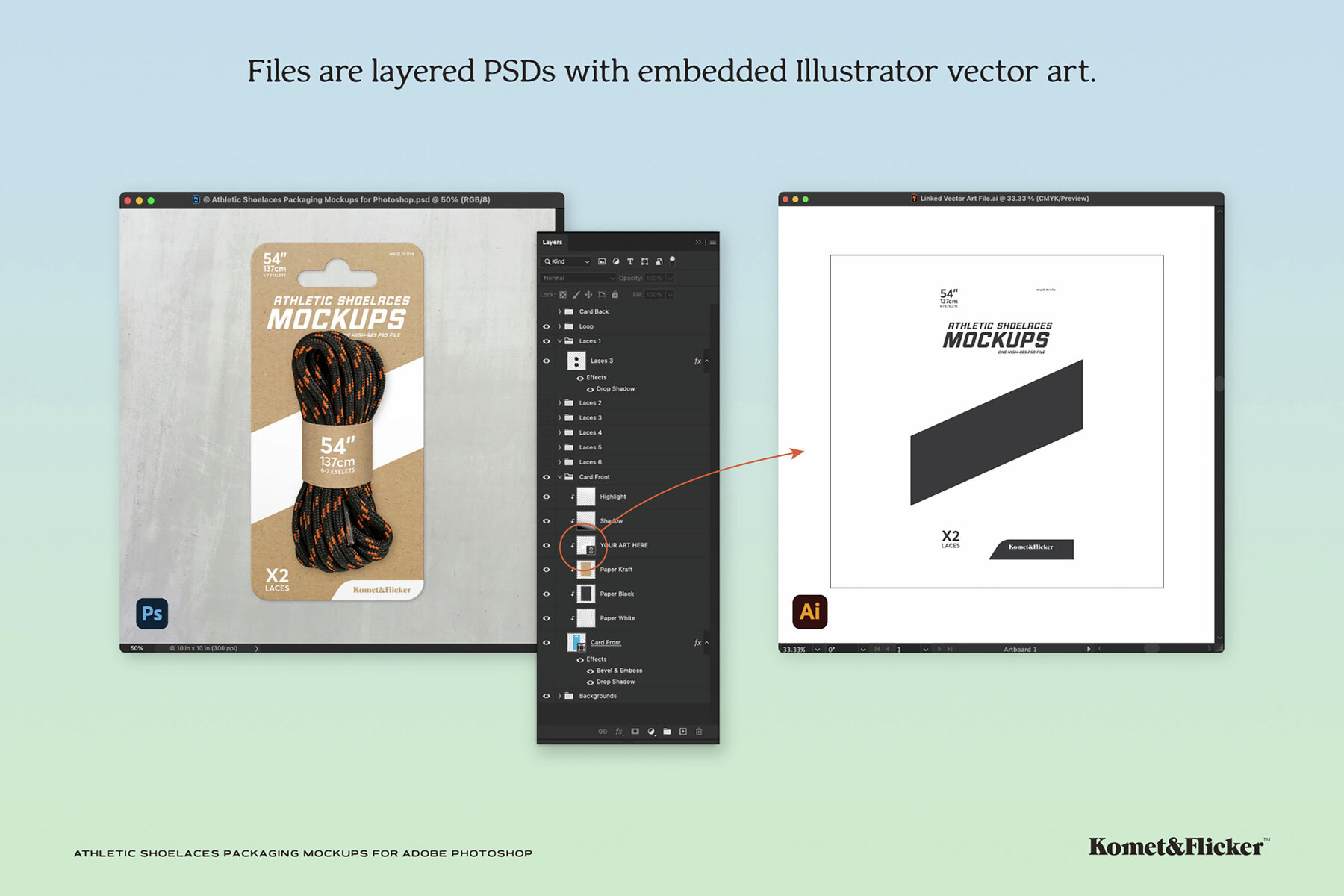Athletic Shoelaces Packaging Mockups for Photoshop 8