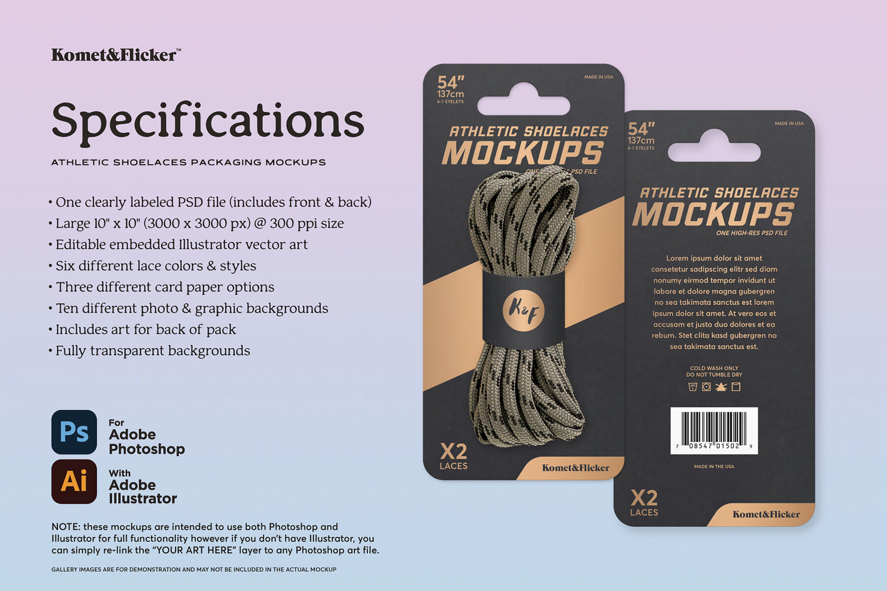 Athletic Shoelaces Packaging Mockups for Photoshop 9