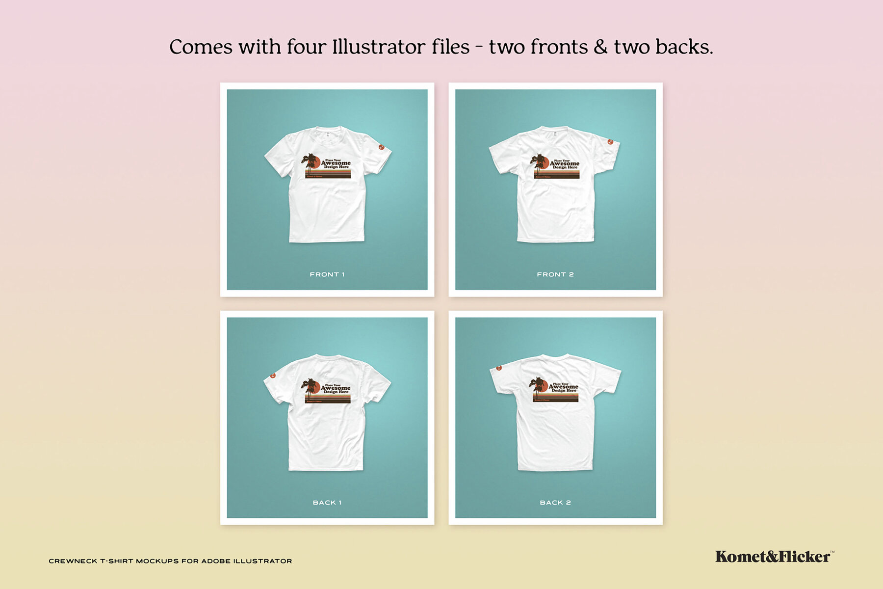 Crewneck T shirt Mockups for Illustrator 4