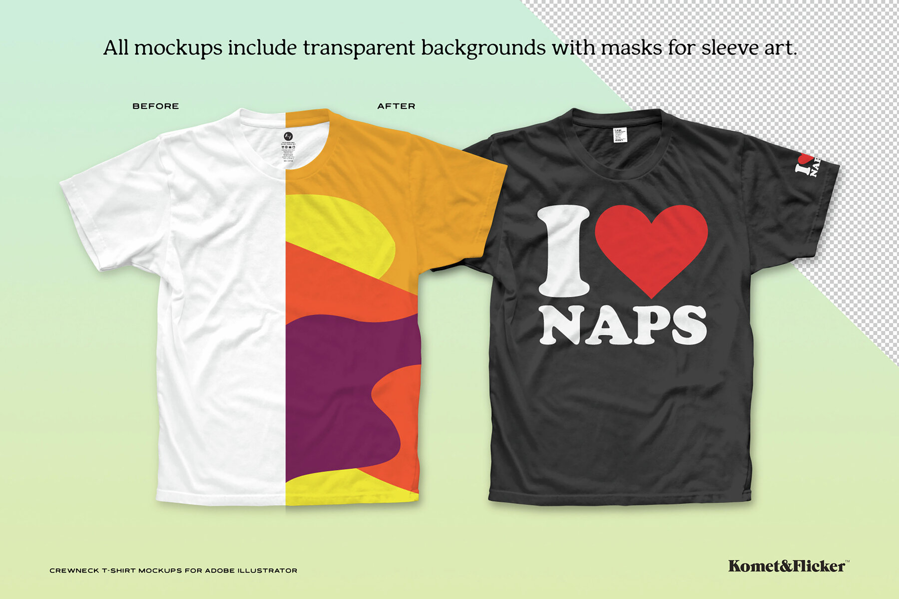 Crewneck T shirt Mockups for Illustrator 6