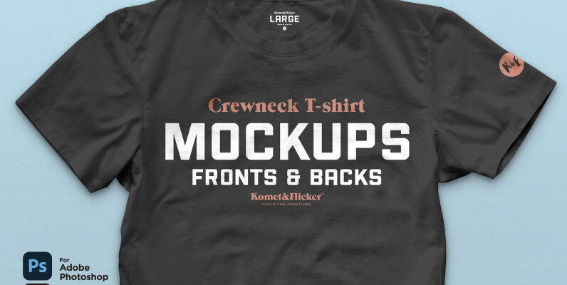 Crewneck T shirt Mockups for Photoshop