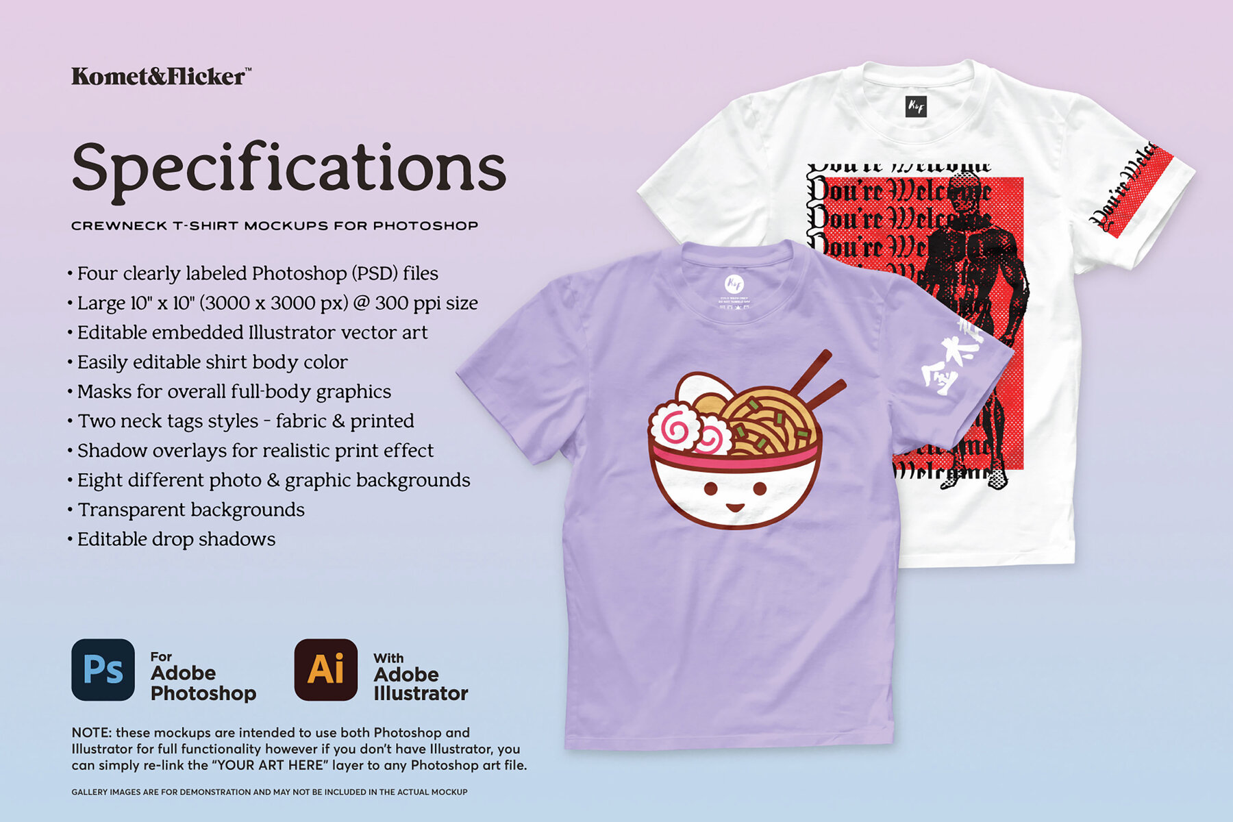 Crewneck T shirt Mockups for Photoshop 12