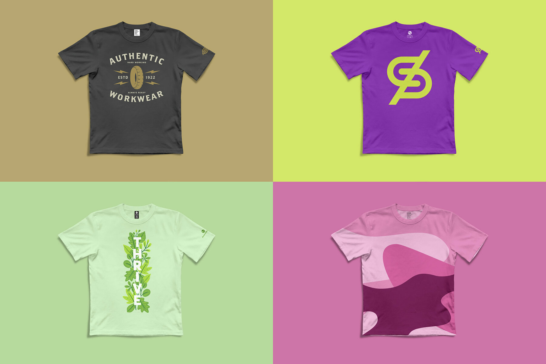 Crewneck T shirt Mockups in Three Styles 4