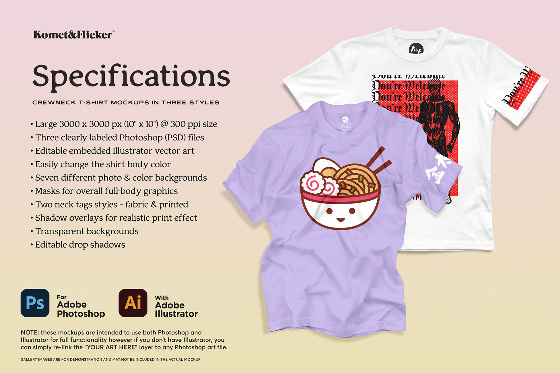 Crewneck T shirt Mockups in Three Styles 10