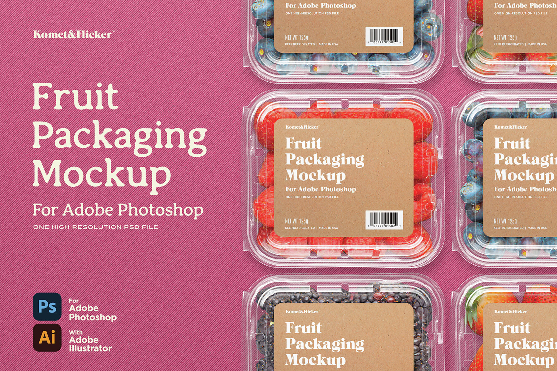 Fruit Packaging Mockup for Photoshop 1