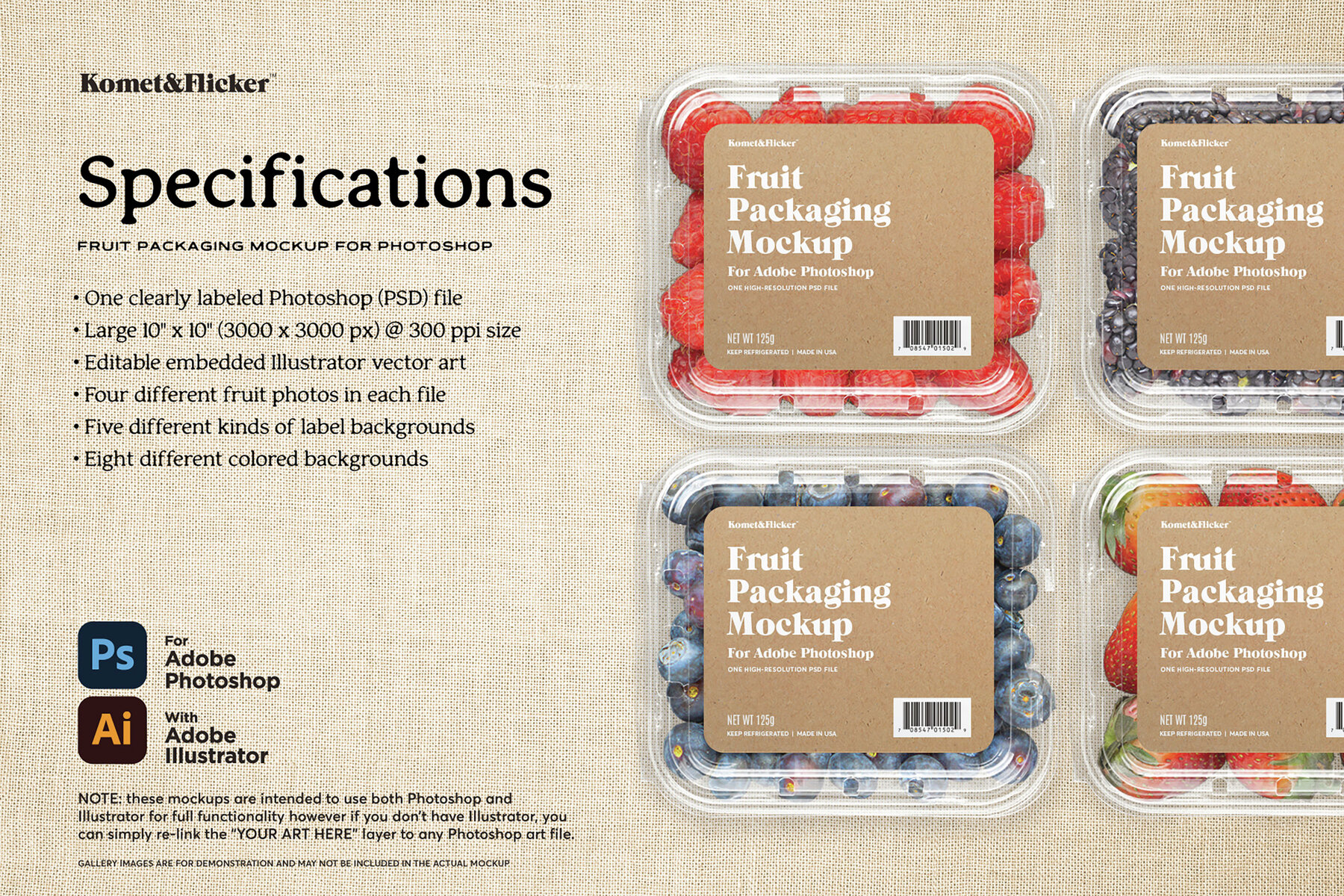 Fruit Packaging Mockup for Photoshop 7