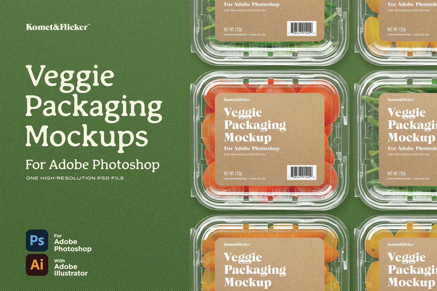 Veggie Packaging Mockup for Photoshop 1