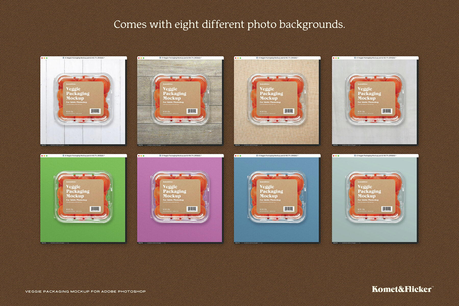 Veggie Packaging Mockup for Photoshop 6