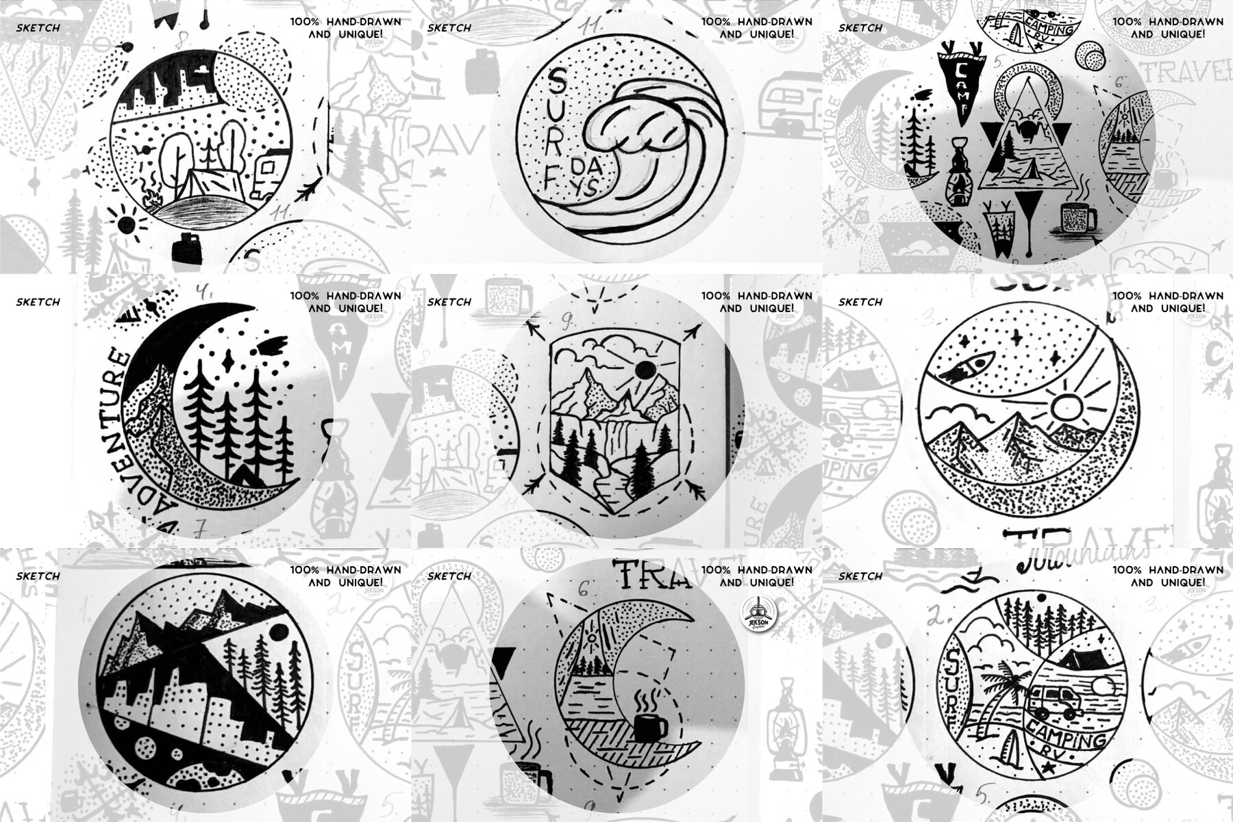 24 Sacred Geometry Hand Drawn Bundle 4