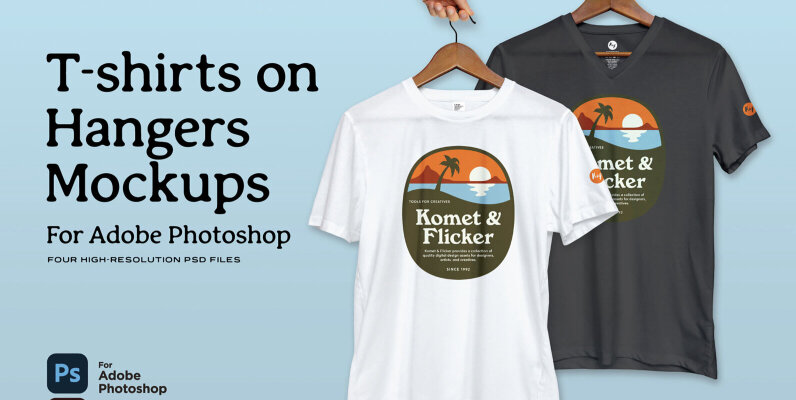 T shirts on Hangers Mockups for Photoshop