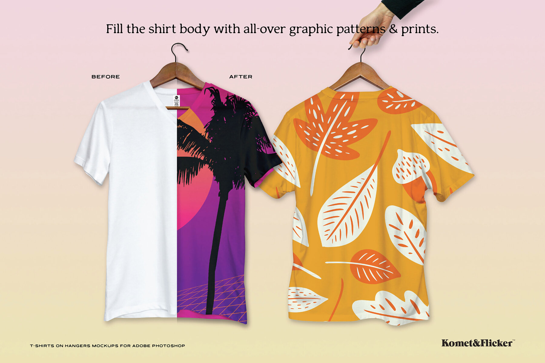 T shirts on Hangers Mockups for Photoshop 7