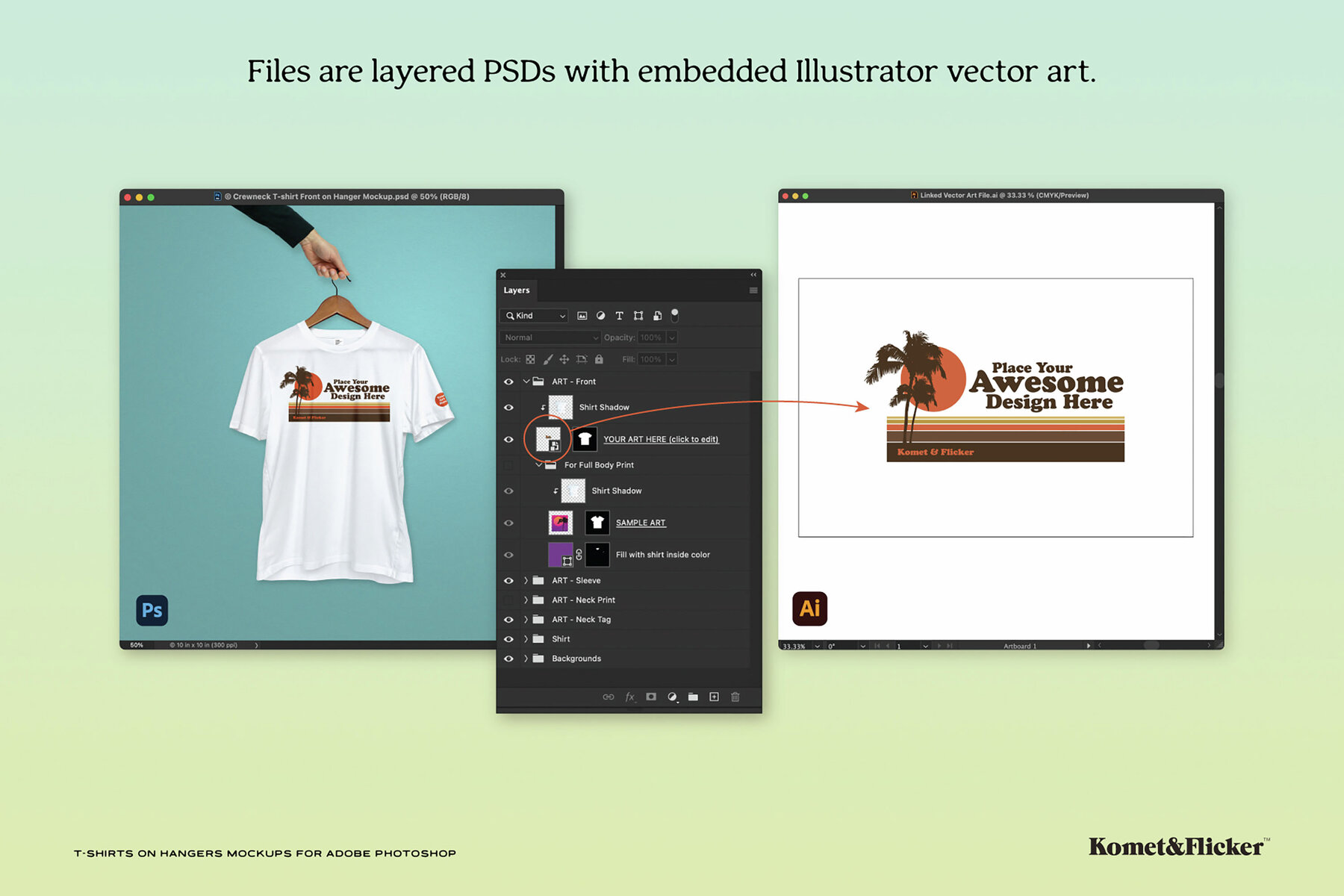 T shirts on Hangers Mockups for Photoshop 9
