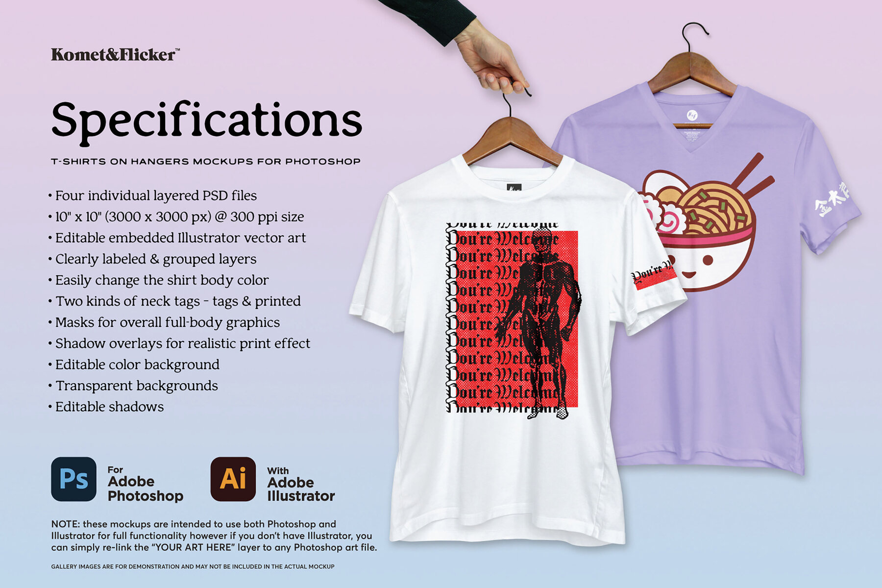 T shirts on Hangers Mockups for Photoshop 10