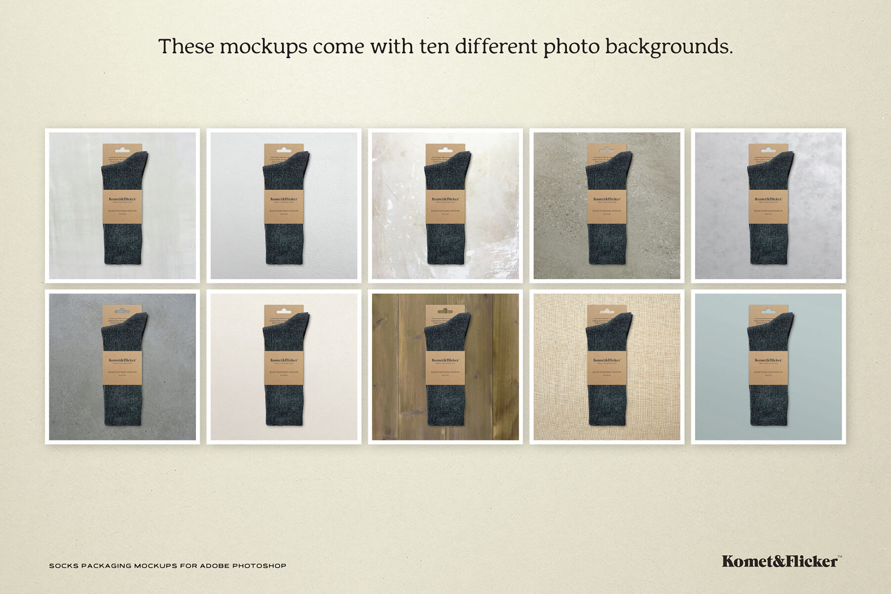 Socks Packaging Mockups for Photoshop 6