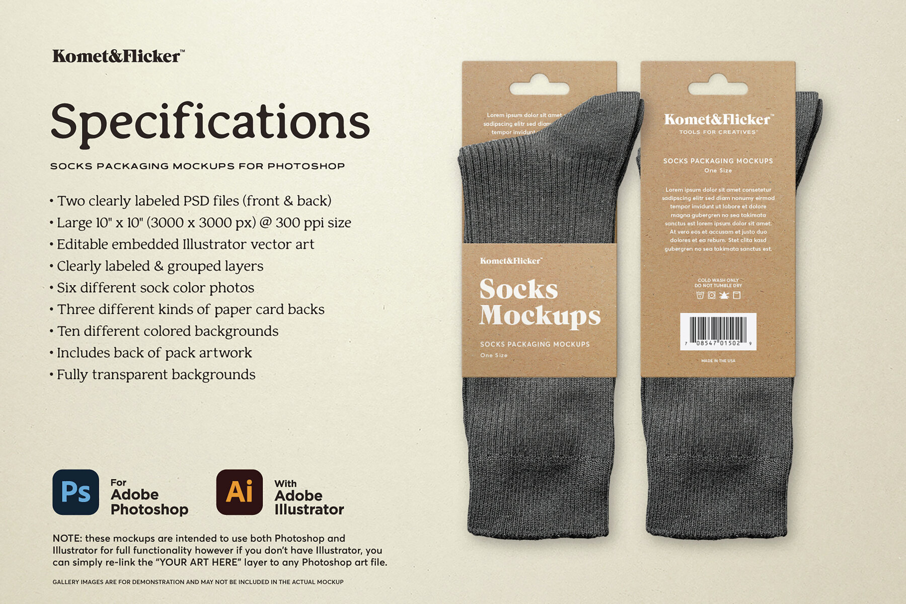 Socks Packaging Mockups for Photoshop 9