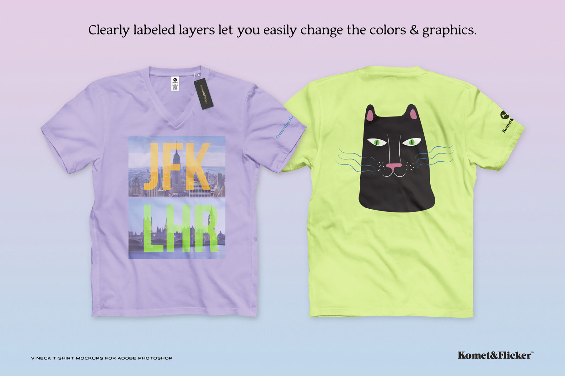 V neck T shirt Mockups for Photoshop 2