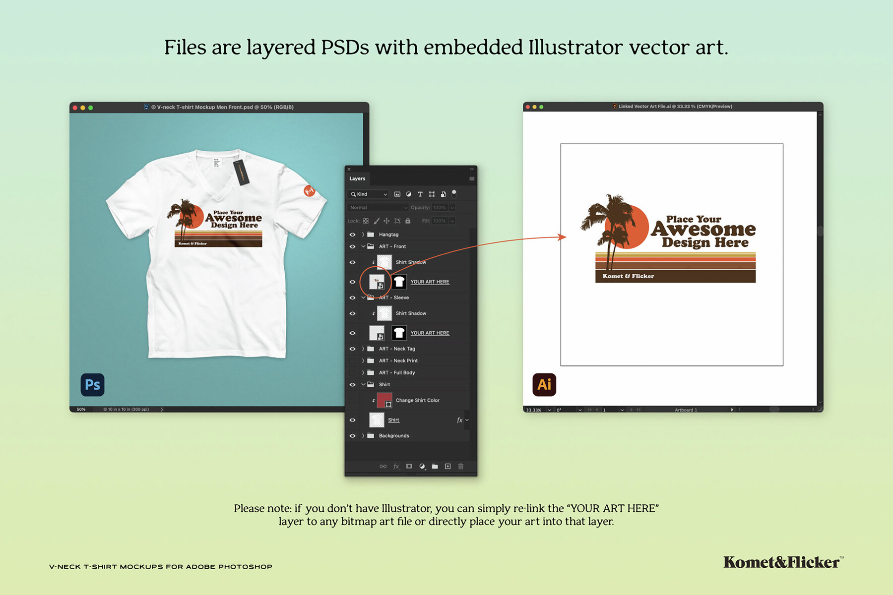 V neck T shirt Mockups for Photoshop 9