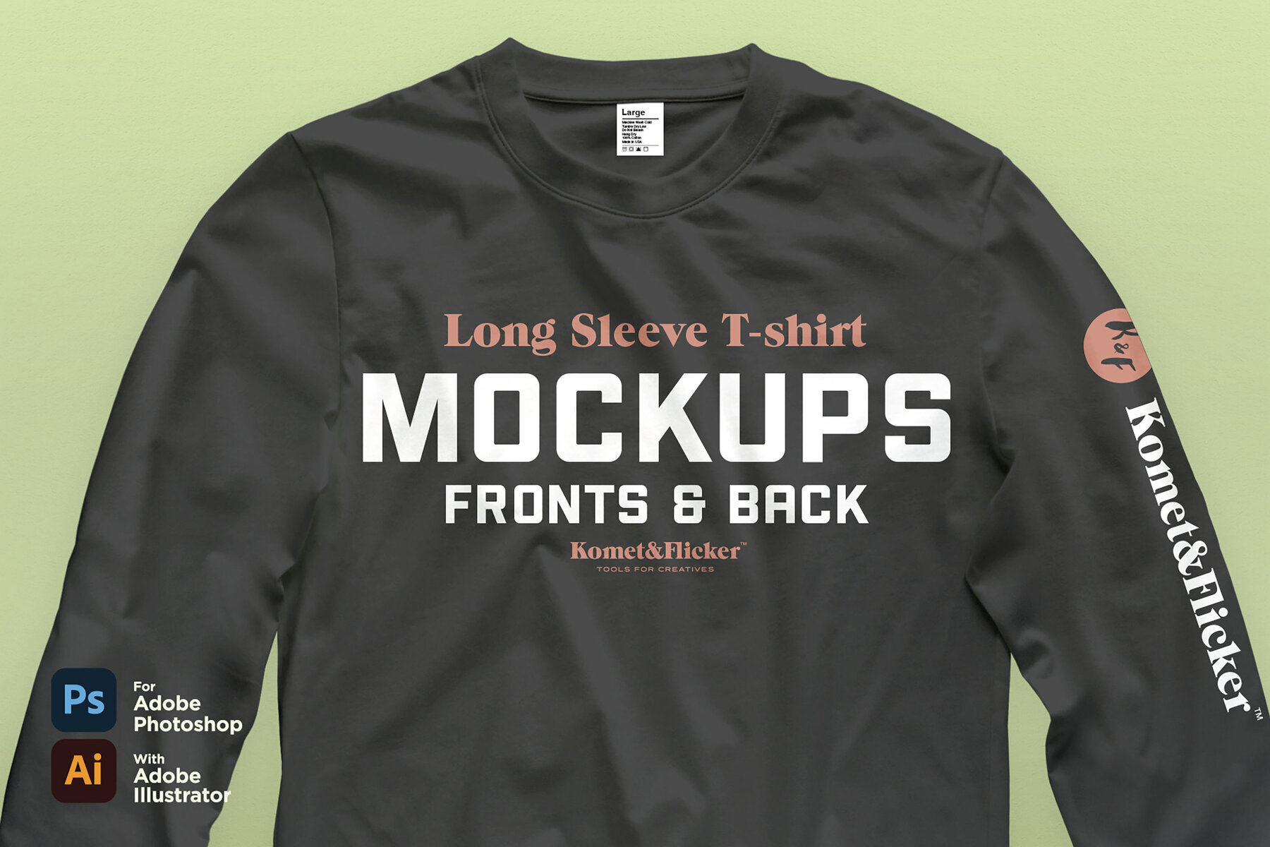 Long Sleeve T Shirt Mockups for Photoshop 1