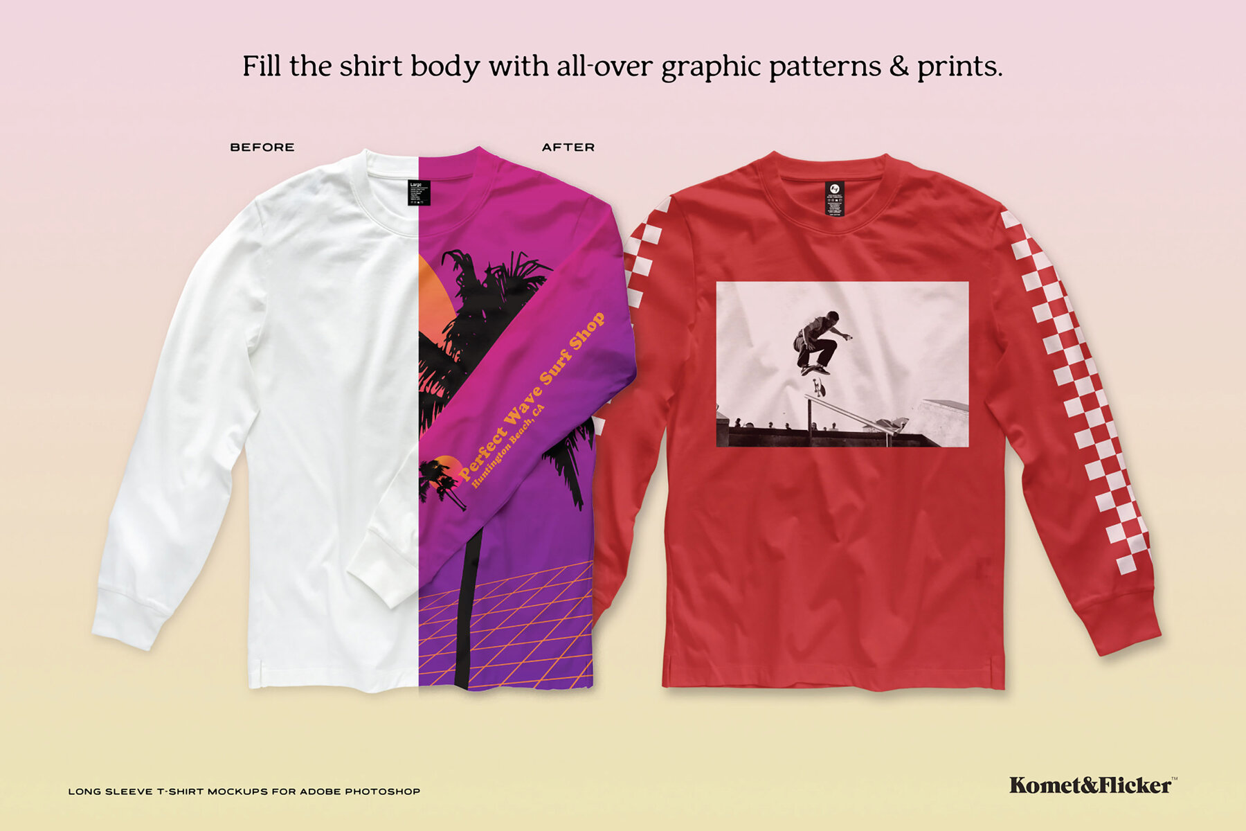 Long Sleeve T Shirt Mockups for Photoshop 7