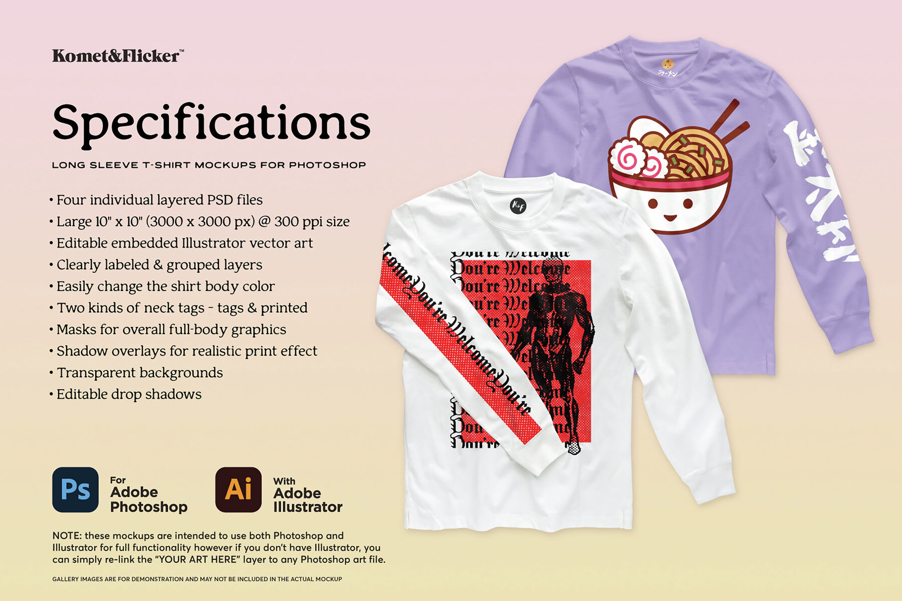 Long Sleeve T Shirt Mockups for Photoshop 12