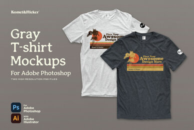 Gray T Shirt Mockups for Photoshop