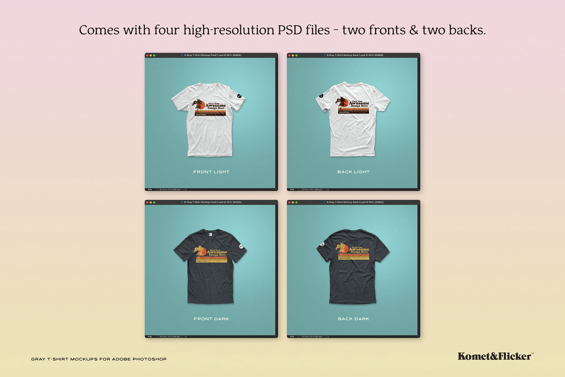Gray T Shirt Mockups for Photoshop 3