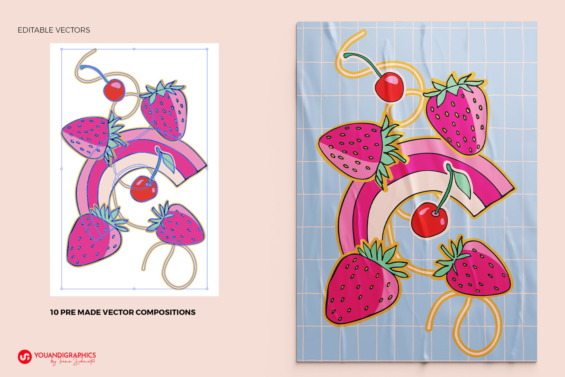 Strawberries and Cherries Graphics Set 3